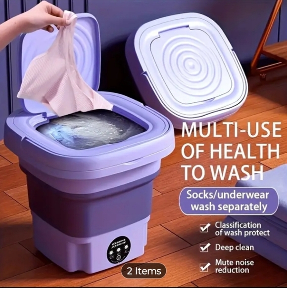 Compact Foldable Washing Machine in Purple - Picture 5 of 10
